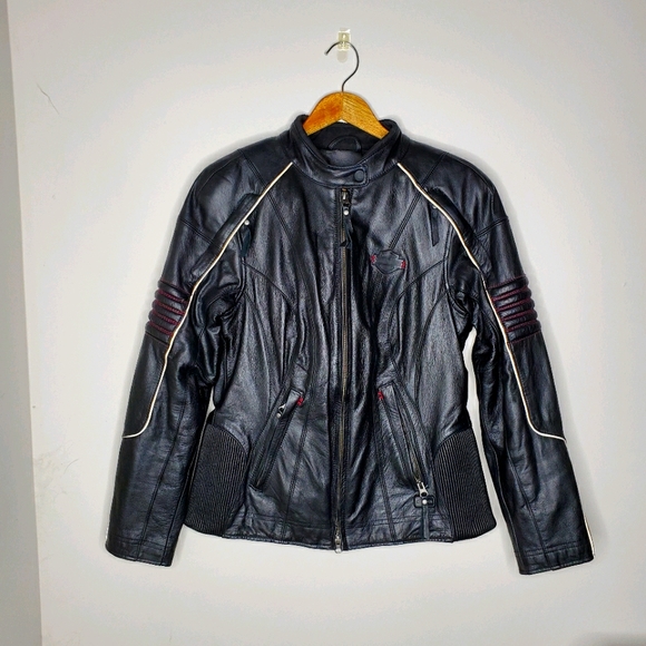 Harley Davidson leather riding jacket w/lining - Picture 7 of 16
